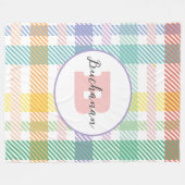 Monogram Naam Moderne Pastel Picnic Fleece Deken (Voorkant (Horizontaal))