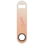 Monogram Naam Moderne Perzik Speed Flessenopener (Voorkant)