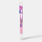 Monogram Naam Moderne Waterverf Roze Bloem Case-Mate iPhone Case (Achterkant / Links)