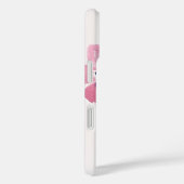Monogram Naam Moderne Waterverf Roze Bloem Case-Mate iPhone Case (Achterkant / Rechts)