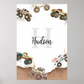  Monogram Naam Monster Truck Poster (Voorkant)