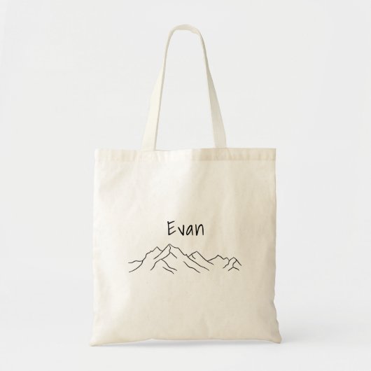 Monogram Naam Montain Trees Natuur Lover Hiker Tote Bag (Voorkant)