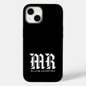 Monogram Naam MR. Zwart-wit Case-Mate iPhone Case (Achterkant)