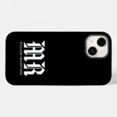 Monogram Naam MR. Zwart-wit Case-Mate iPhone Case (Achterkant (horizontaal))