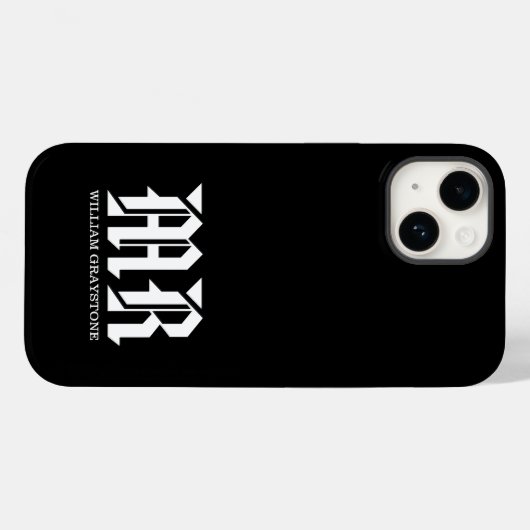 Monogram Naam MR. Zwart-wit Case-Mate iPhone Case (Achterkant (horizontaal))