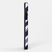 Monogram naam Navy Blue White Chevron Pattern Case-Mate iPhone Case (Achterkant/rechts)
