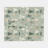 Monogram naam Noordse bomen Fleece Deken (Voorkant (Horizontaal))