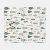 Monogram Naam Noordse Bomen Fleece Deken (Voorkant (Horizontaal))