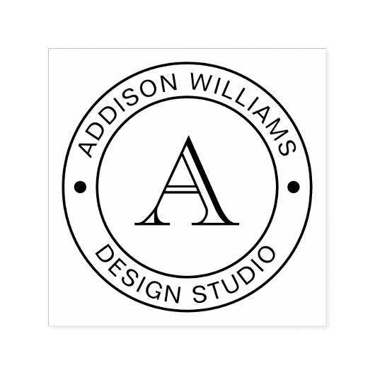 Monogram Naam Ondernemer Professioneel Zelfinktende Stempel (Design)