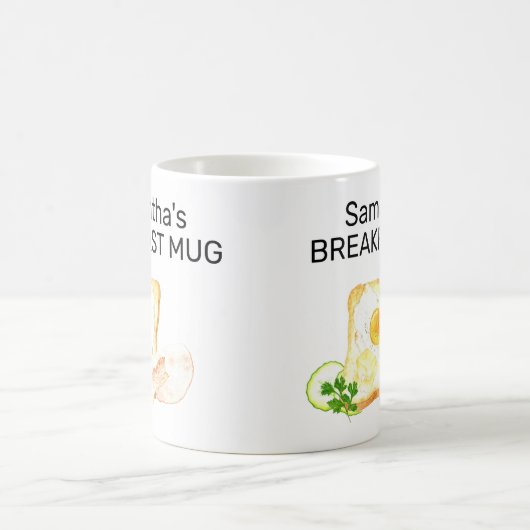 Monogram Naam Ontbijt Toast Egg Bacon Koffiemok (Center)