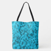 Monogram Naam op Blue Camo | Tote Bag (Achterkant)