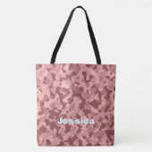 Monogram naam op Maroon Camo | Tote Bag (Voorkant)