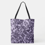Monogram Naam op Paarse Camo | Tote Bag (Achterkant)