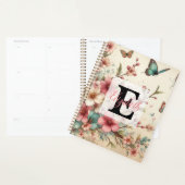 Monogram naam op vintage waterverf bloemen  planner (Display)