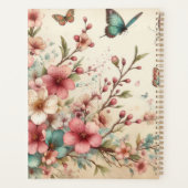 Monogram naam op vintage waterverf bloemen  planner (Achterkant)