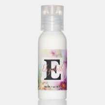 Monogram naam op waterverf Bloemen in pastels