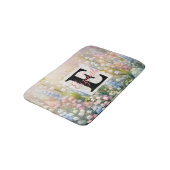 Monogram naam op waterverf Bloemen in pastels Badmat (Gekanteld)