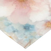 Monogram naam op waterverf Bloemen in pastels Tafelkleed (Gekanteld)