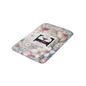 Monogram naam op waterverf Bloemen in pastels Th Badmat (Gekanteld)