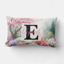 Monogram naam op waterverf Bloemen in pastels Th