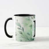 Monogram naam op waterverf Bloemen in pastels Th Mok (Links)
