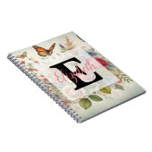 Monogram naam op waterverf bloemen notitieboek (Rechterzijde)