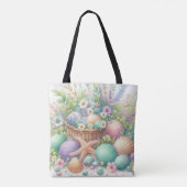 Monogram naam op waterverf Bloemen zee schelpen Tote Bag (Achterkant)
