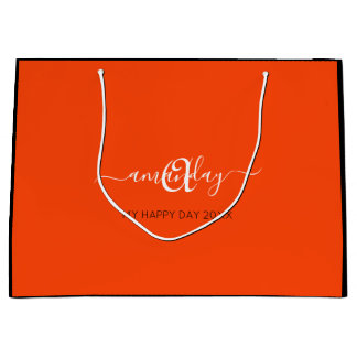 Monogram naam Oranje Bridal Sweet16th Wedding Groot Cadeauzakje