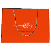Monogram naam Oranje Bridal Sweet16th Wedding Groot Cadeauzakje (Achterkant)
