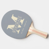 Monogram & Naam Overlay Duifgrijs Tafeltennisbatje (Zijkant)