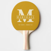 Monogram & Naam Overlay Gouden Oker Tafeltennisbatje (Voorkant)
