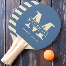 Monogram & naam overlay polo capriblauw tafeltennisbatje