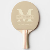 Monogram & naam overlay polo Sand Dune Tafeltennisbatje (Voorkant)