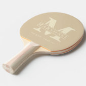 Monogram & naam overlay polo Sand Dune Tafeltennisbatje (Voorkant Gekanteld)