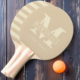 Monogram & naam overlay polo Sand Dune Tafeltennisbatje