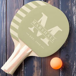 Monogram & naam overlay polo stof salie tafeltennisbatje