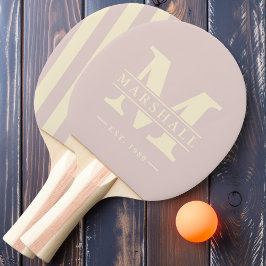 Monogram & naam overlay polo streep Lavender Kiss Tafeltennisbatje