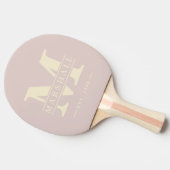 Monogram & Naam Overlay Polo Stripe Lavendel Kus Tafeltennisbatje (Zijkant)