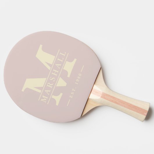 Monogram & Naam Overlay Polo Stripe Lavendel Kus Tafeltennisbatje (Zijkant)