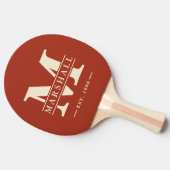 Monogram & Naam Overlay Polo Striping Verbrande Si Tafeltennisbatje (Zijkant)