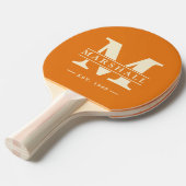 Monogram & Naam Overlay Polo Striping Warm Citrus Tafeltennisbatje (Voorkant Gekanteld)