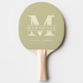 Monogram & Naam Overlay Stof Sage Tafeltennisbatje (Voorkant)