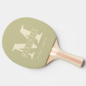 Monogram & Naam Overlay Stof Sage Tafeltennisbatje (Zijkant)