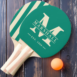 Monogram & naam overlay streep Aqua Beach Breeze Tafeltennisbatje