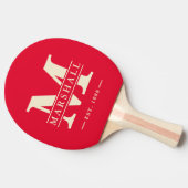 Monogram & Naam Overlay Stripe Cherry Picking Pink Tafeltennisbatje (Zijkant)