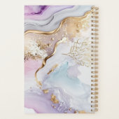 Monogram Naam Paars Blauw Goud Waterverf Was Planner (Achterkant)