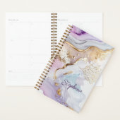 Monogram Naam Paars Blauw Goud Waterverf Was Planner (Display)