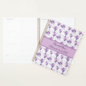 Monogram Naam Paars Roze Bloem Baby Dagelijks  Planner (Display)