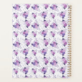 Monogram Naam Paars Roze Bloem Baby Dagelijks  Planner (Achterkant)