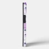 Monogram naam paars roze bloem elegant Case-Mate iPhone case (Achterkant / Rechts)